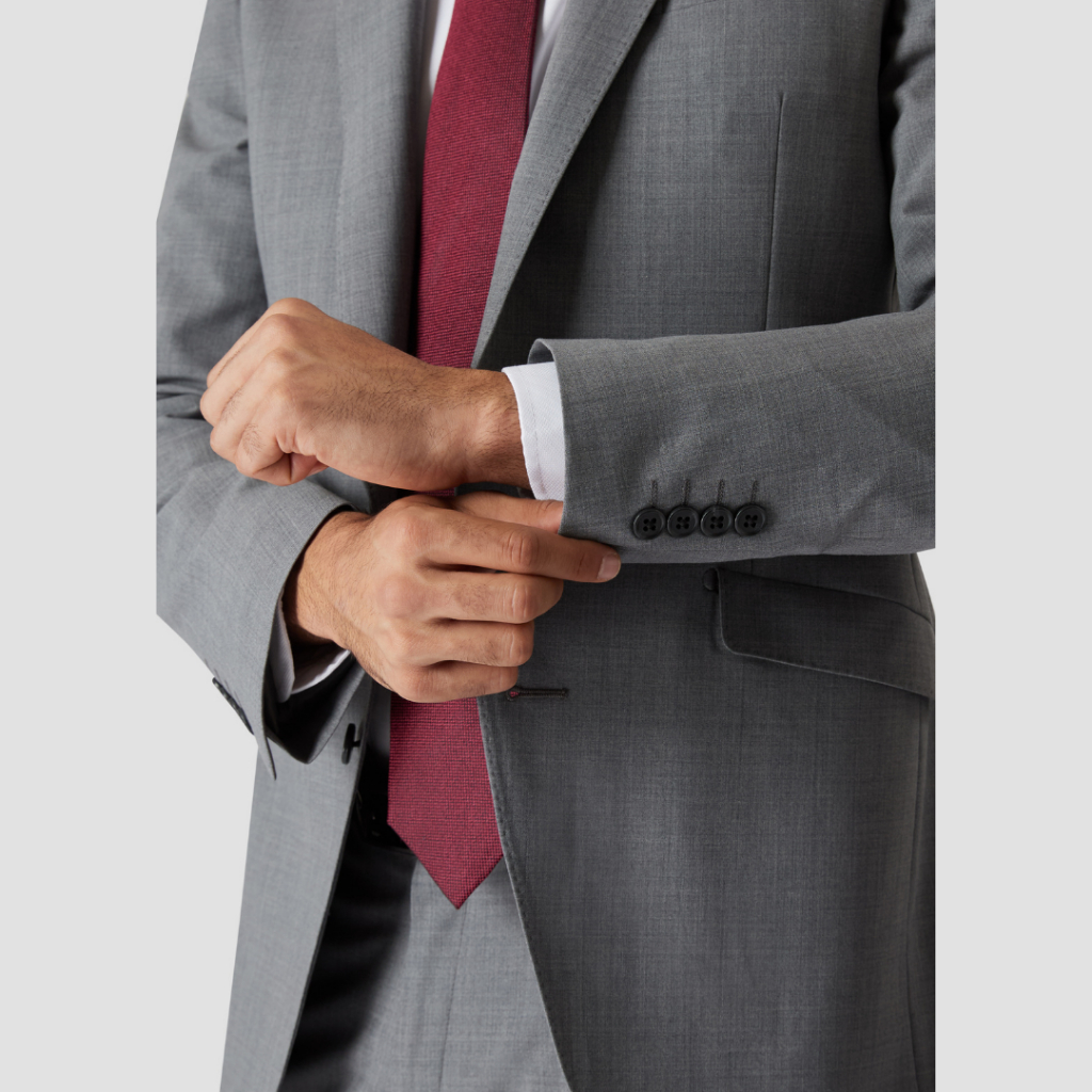 SUIT SELECT Shower Clean New Zealand Wool Jacket (Gray) เสื้อแจ็คเก๊ตสีเทา ซักเครื่องได้ — صورة 4