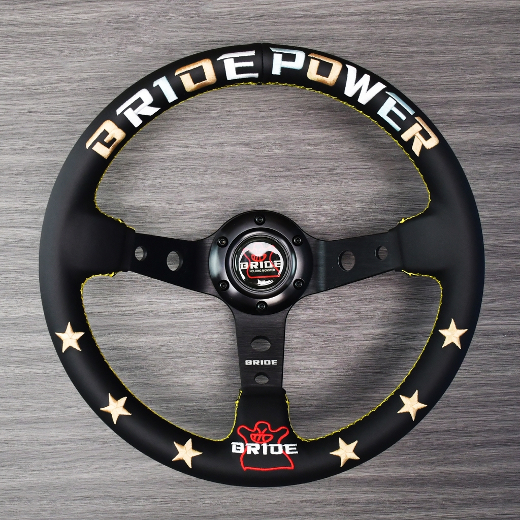 Brideหนังไมโครไฟเบอร์ พวงมาลัยรถยนต์ เพิ่มความสปอร์ตให้กับรถใส่ได้กับรถทุกรุ่น งานดี รถพวงมาลัยกีฬา - รูปที่ 2