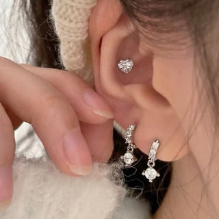 🎀มีส่งด่วน🎀 ต่างหูเงิน ต่างหูห่วง พร้อมส่ง/1คู่