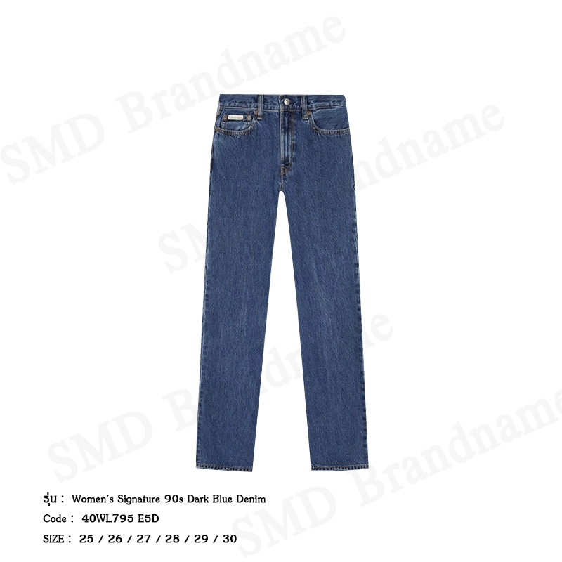 Calvin Klein Jeans กางเกงยีนส์ผู้หญิง รุ่น Women's Signature 90s Dark Blue Denim Code: 40WL795 E5D