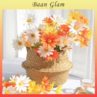 ดอกไม้ประดิษฐ์ ดอกเดซี่ ผ้าไหม DIY สำหรับตกแต่งบ้าน