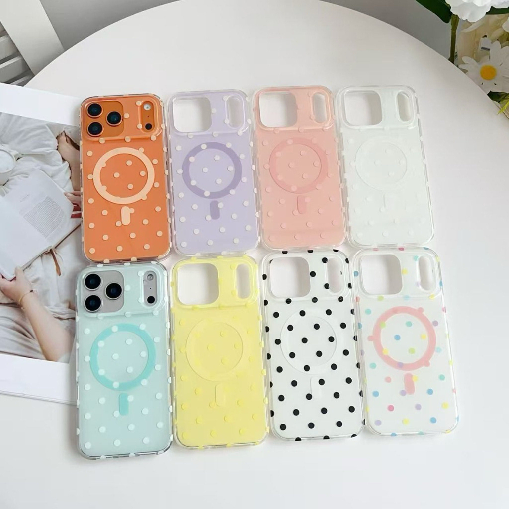 สำหรับไอโฟน i13Promax-17Promaxเคสลายจุด แม่เหล็กแรง Popphone ชาร์จไร้สาย