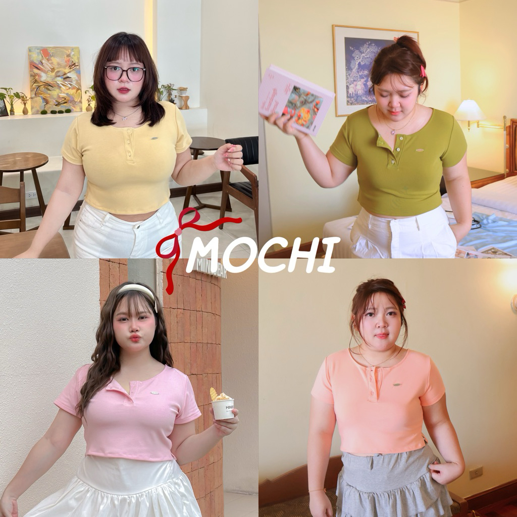 Lazyoff. เสื้อครอปสาวอวบ มีกระดุม 🍴อก 36-52 🍪