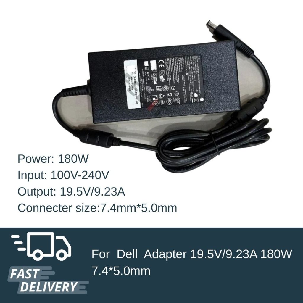 (ส่งฟรี ประกัน 1 ปี) Adapter 19.5V/9.23A 180W 7.4*5.0mm for Dell Precision M4600 Vostro 15 7000 Insp