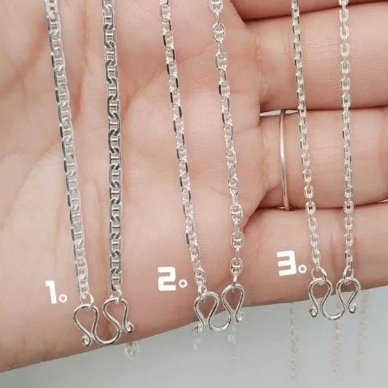 Infinity Silver สร้อยคอเงินแท้ 92.5% ลายโซ่ มี 3 แบบ หน้ากว้าง 2 mm