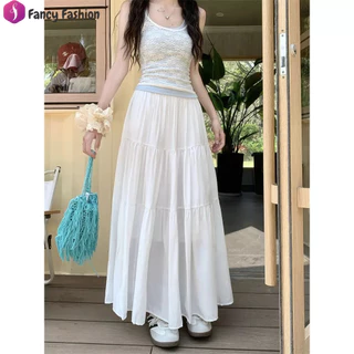 Fancy Fashion กระโปรงยาว กระโปรงชั้น เอวยางยืด ระบาย3ชั้น เนื้อผ้าอย่างดี