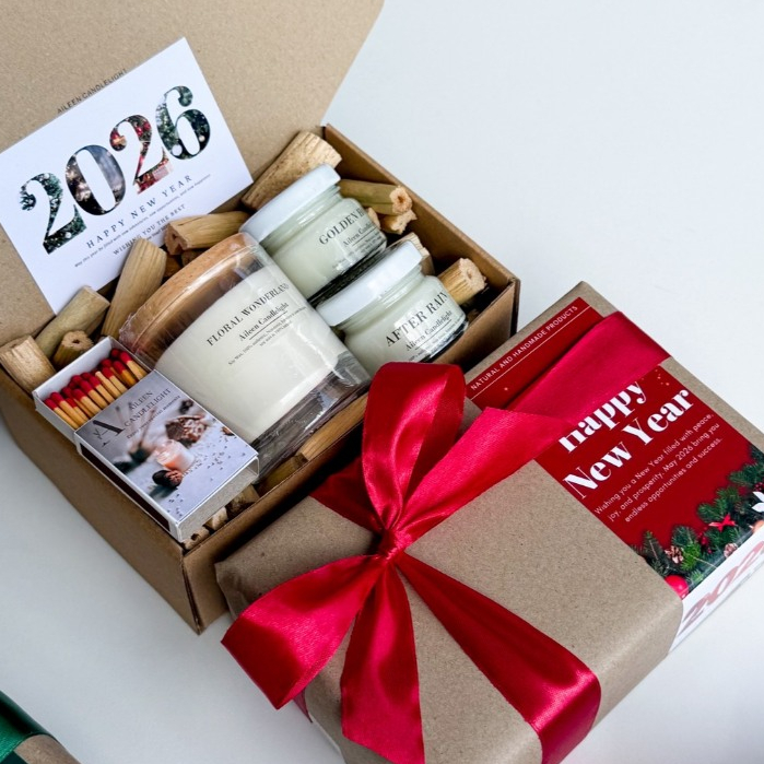 [special gift box set] กิ๊ฟเซ็ทเทียนหอม 3 ชิ้น คละกลิ่น พร้อมการ์ดอวยพร ของขวัญวันเกิด ของขวัญปีใหม่