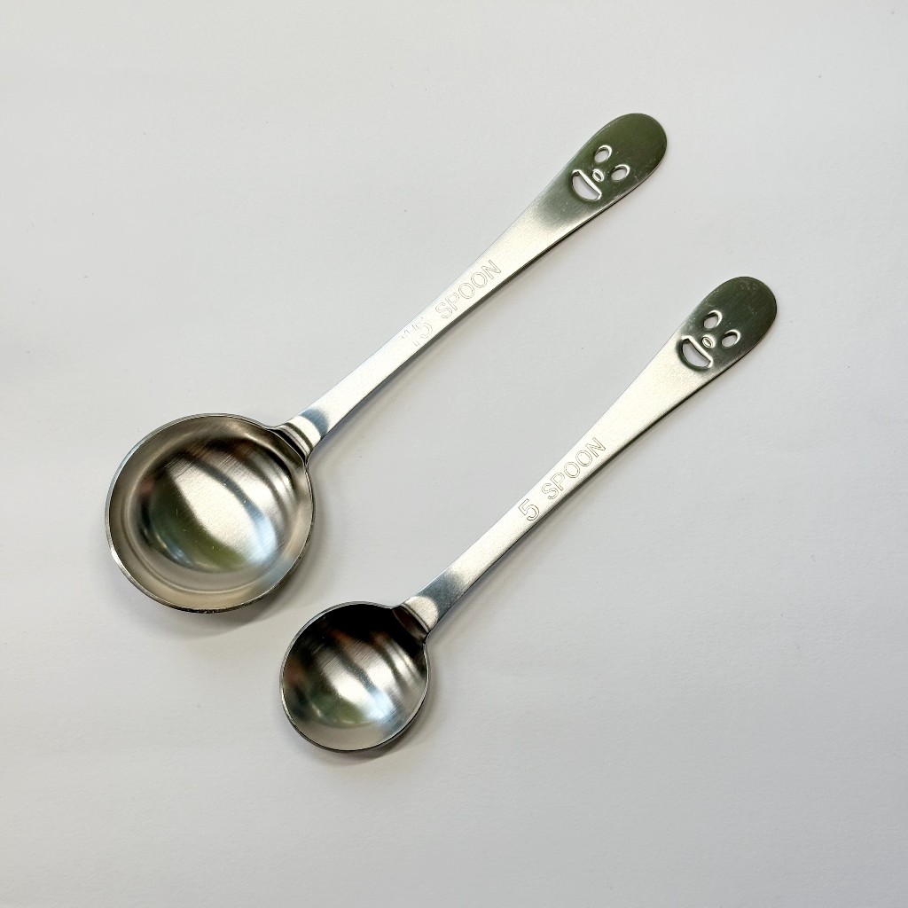 ช้อนตวงกุ๊กกู๋ สเตนเลส ขนาด 5ml/15ml สเตนเลส 18-8 อย่างดี | Measuring Spoon