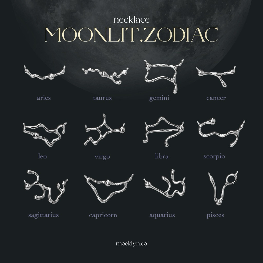 mooklyn.co MOONLIT ZODIAC necklace silver925 rhodium plated จี้พร้อมสร้อยคอมูนลิทโซดิแอค เงินแท้ชุบโรเดียม