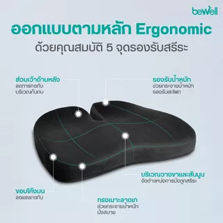 [รุ่นอัพเกรด] Bewell เซ็ตเบาะรองหลังทรงสูงและเบาะรองนั่งทำงานเพื่อสุขภาพ รุ่น Gentle Soft plush