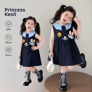 PRINCESS KESLI สาวกระต่ายตํารวจเจ้าหน้าที่ ชุดเจ้าหญิงแขนกุด อินเทรนด์แบบเกาหลี สำหรับเด็กผู้หญิง