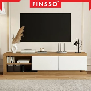 Finsso【มี 2 สี】ชั้นวางทีวี สามารถจัดเก็บของได้มาก ไม้เนื้อแข็งตู้วางทีวพร้อมลิ้นชัก รับน้ำหนัก 600KG. Soloma TV Cabinet