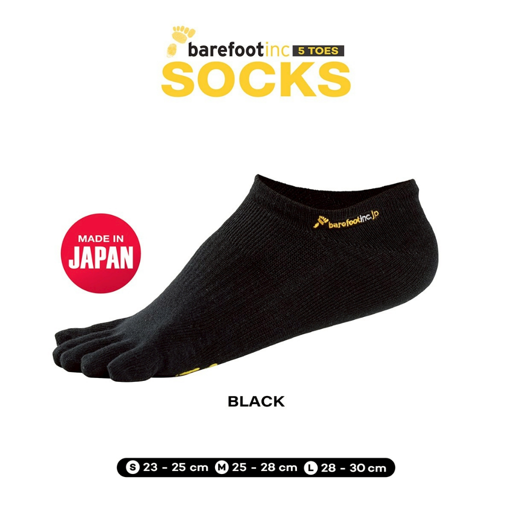 Barefootinc.JP ถุงเท้าห้านิ้วแพคเดี่ยว (Black)