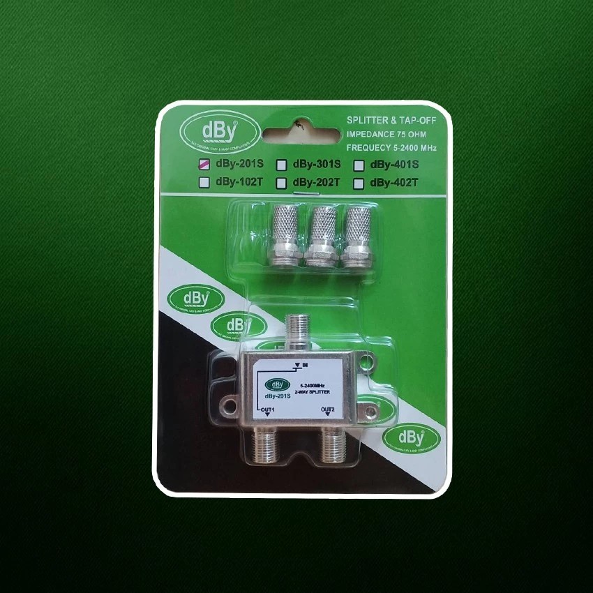 Splitter แยกสัญญาณ ทีวี RF DBY ใช้กับเสาอากาศทีวีดิจิตอล