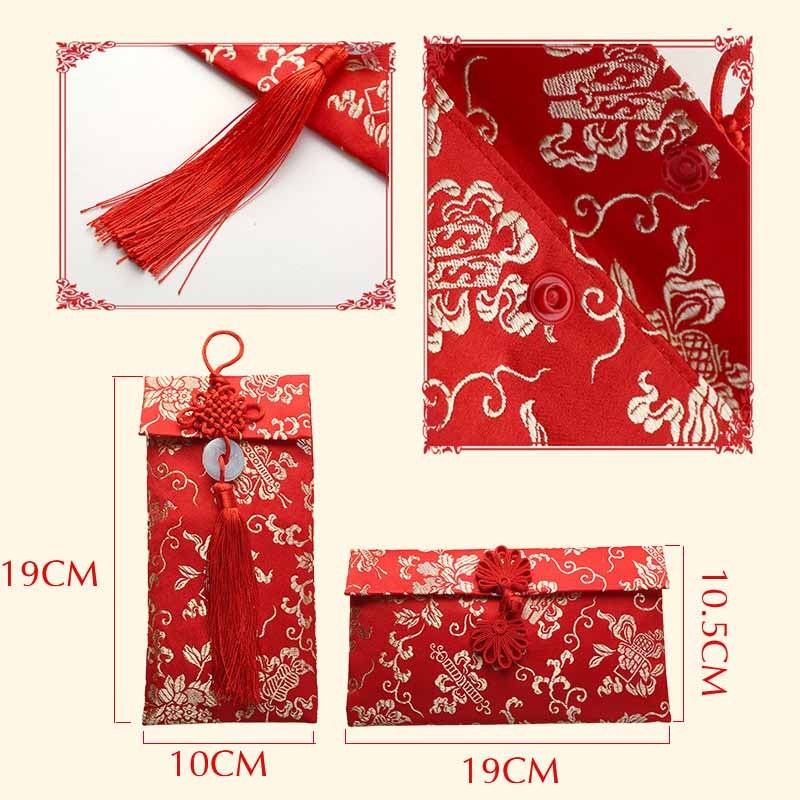  2026 ซองตรุษจีน ซองอั่งเปา ปีใหม่ซองแดง ซองใส่เงิน ซองเงิน คุณภาพสูง ปักลายมงคล ซองปีใหม่ 2PCS - รูปที่ 5