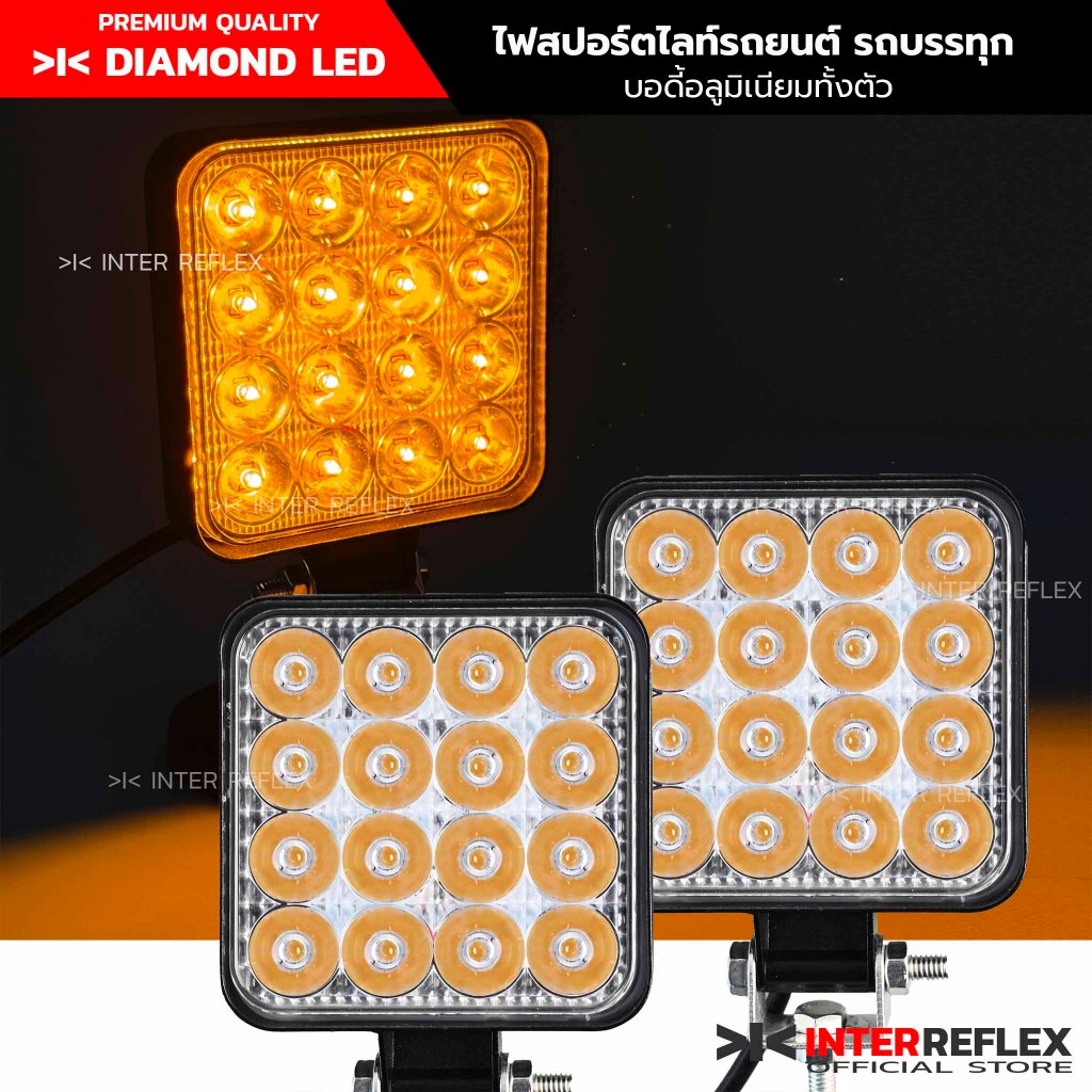 ไฟสปอตไลท์ LED 48W 24V 12V  ขนาด 3 นิ้ว บอดี้อลูมิเนียมแท้ สำหรับ รถบรรทุก รถยนต์