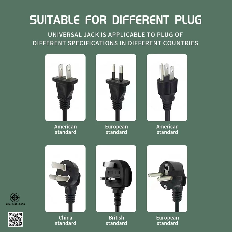 ปลั๊กไฟ 8 ทาง พร้อมพอร์ต USB และ PD 2300W มอก.2432-2555 ความยาว 3m/5m/8m thumbnail 6