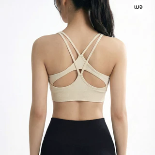 Fit-paradise [ใหม่] สปอร์ตบรารุ่น lrene คอยูสายไขว้หลังสองชั้น High-impact support