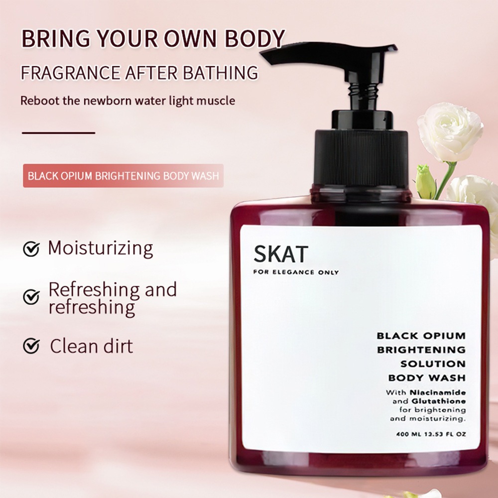 SKAT ครีมอาบน้ํา ผิวขาว ลดสิว กำจัดไร ขจัดสิว สดชื่น ชุ่มชื้น ผิวกระจ่างใส กลิ่นหอมติดทนนาน ขัดผิว เจลอาบน้ํา 400มล - รูปที่ 5