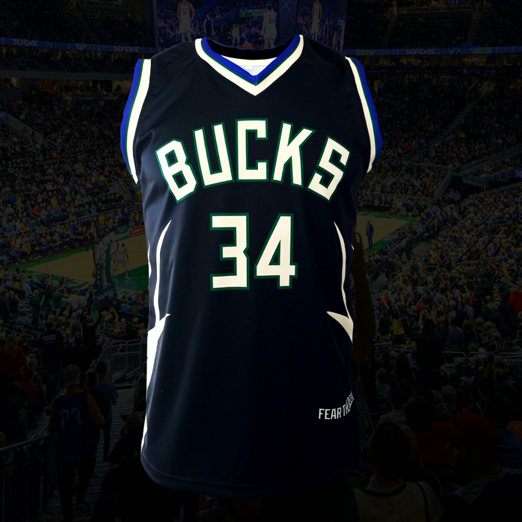 เสื้อบาสเกตบอลทีม มิลวอกี้ รุ่น Statement /Antetokounmpo#34 พิมพ์ทั้งตัว ไซส์ S-5XL #BK0261