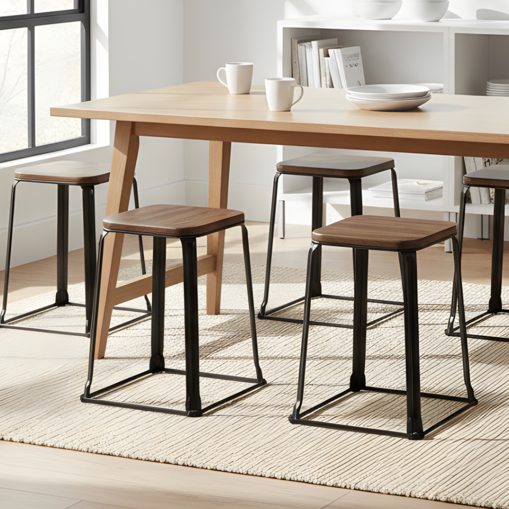 Naibaan เก้าอี้สตูล สำหรับร้านอาหาร เก้าอี้บาร์ รับน้ำหนัก120kg  สตูลขาเหล็ก เก้าอี้กินข้าว Chair - รูปที่ 2