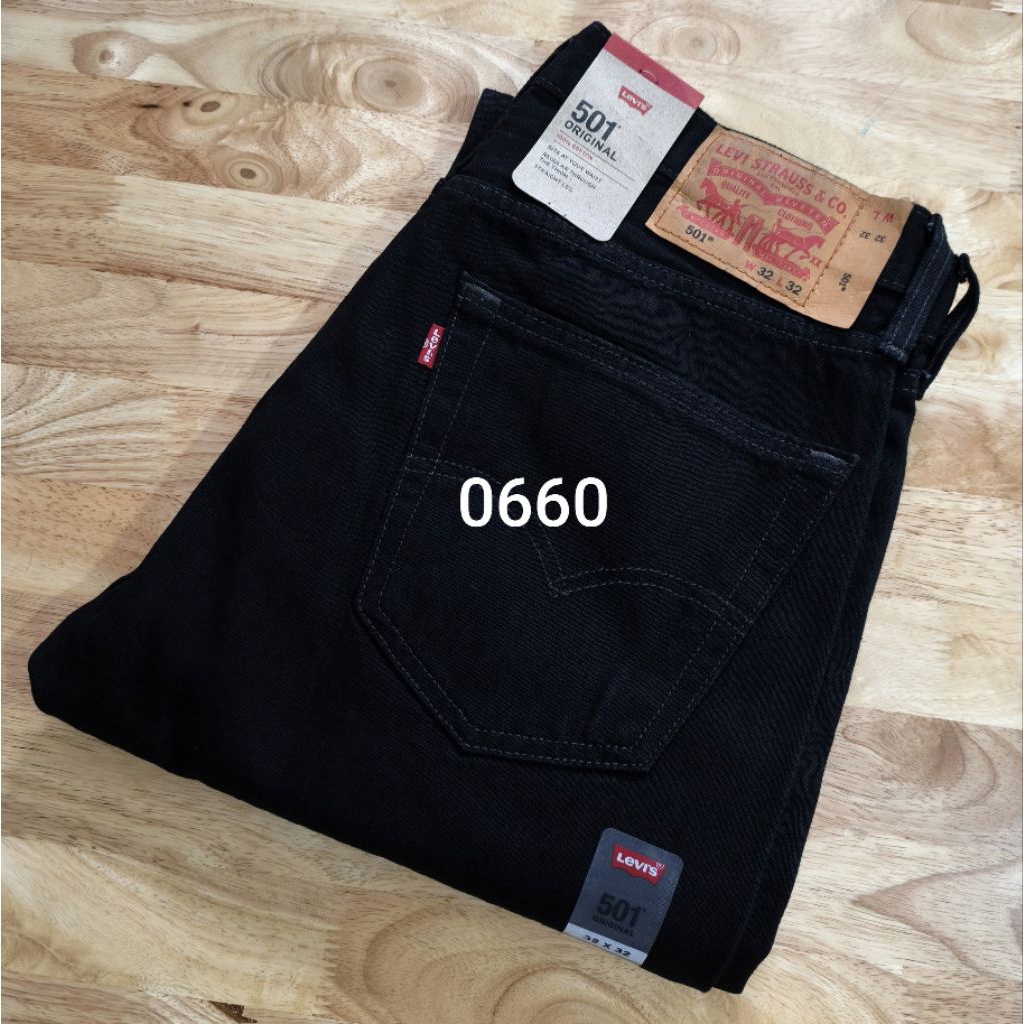 ยีนส์ Levi's 501-0660 Super Black ORIGINAL made in Egypt แบรนด์แท้100% ผ้าไม่ยืด