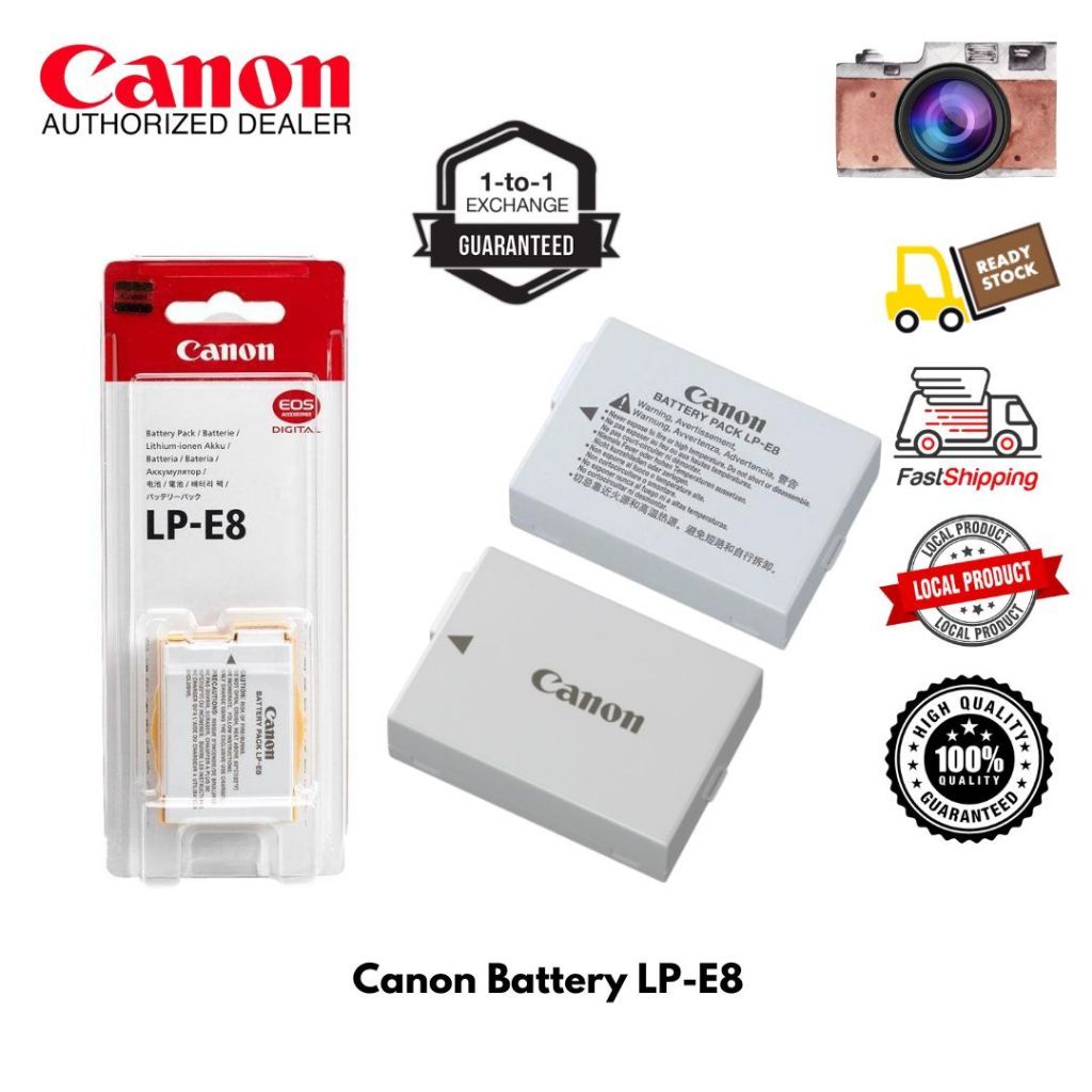 100% ต้นฉบับ Canon Battery LP-E8 ของแท้ สำหรับกล้อง Caanon EOS 550D / 600D / 650D / 700D