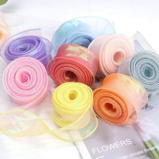 ริบบิ้นผ้าออร์แกนซ่า ขนาด 40 มม10 หลา/ม้วน ริบบิ้นเกาหลี ริบ…