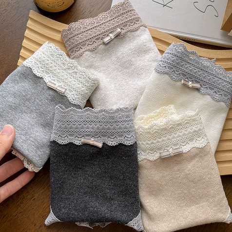 Bmme กางเกงในผ้าฝ้าย 100% เอวกลาง ดีไซน์ขอบลูกไม้ ยืดหยุ่นสูง ขยายขอบเป้ากางเกง สวมใส่สบาย - รูปที่ 5