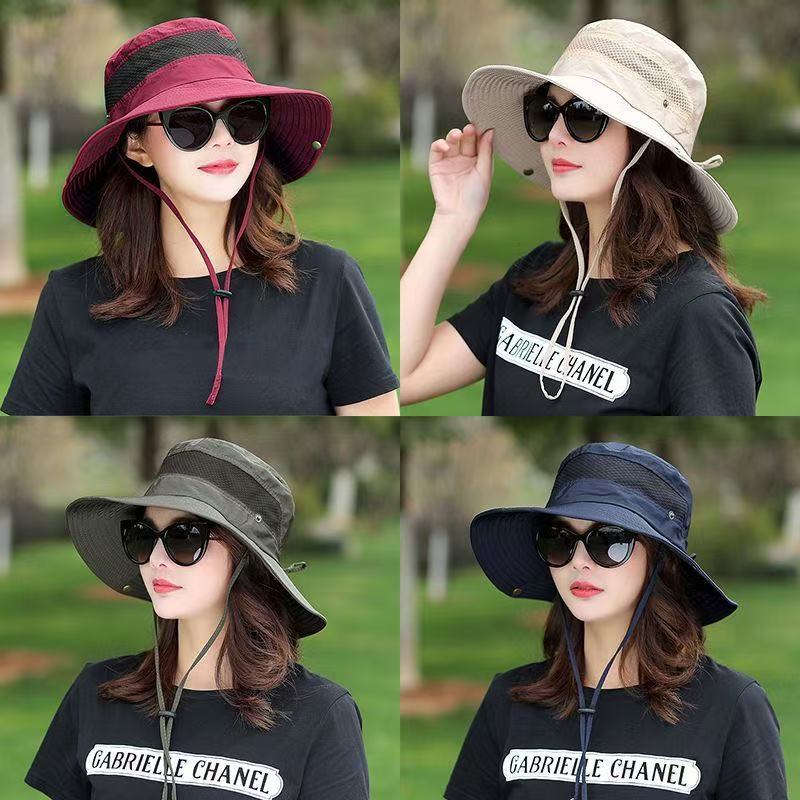 ประเทศไทย🚚หมวกกันแดด ฤดูร้อน หมวกบักเก็ต ตกปลา หมวกกันแดด กลางแจ้ง Unisex ปีนเขา