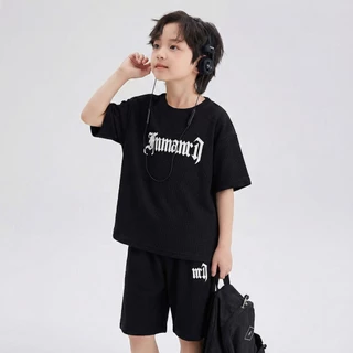 2-15 ปี เสื้อผ้าเด็กผู้ชาย เซ็ต 2 ชิ้น เสื้อ+กางเกงขาสั้นสไตล์เกาหลี ใส่สบาย สําหรับเด็กผู้ชาย