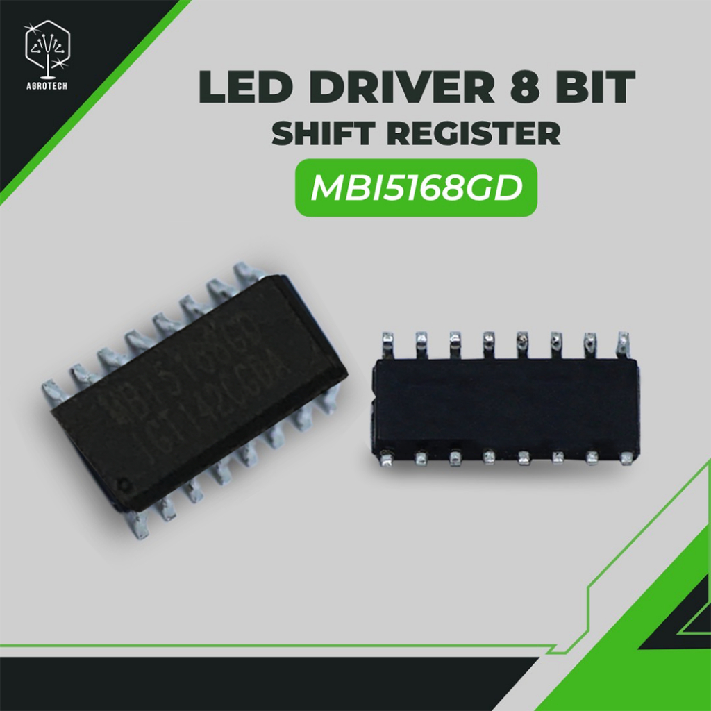 Microblock MBI5168GD 10 ตัว/Pieces. LED Driver 8 BIT Shift register ] SMD(SOP16-150-1.27) reel (Pb f