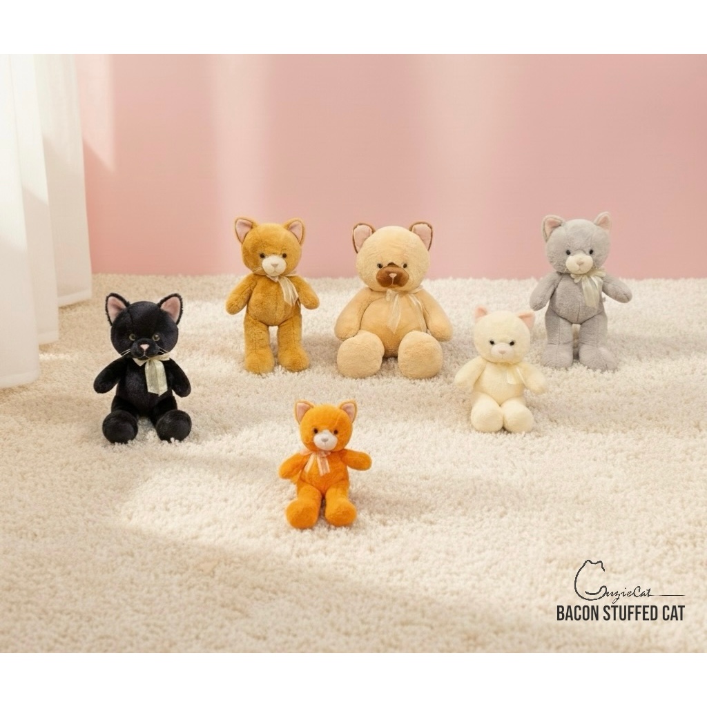 ตุ๊กตาแมวเหมียวเบคอน สินค้าลิขสิทธิ์แท้จากแบรนด์คิ้วซี่แคท (CuzieCat Bacon Stuffed Animal by CuzieCat)