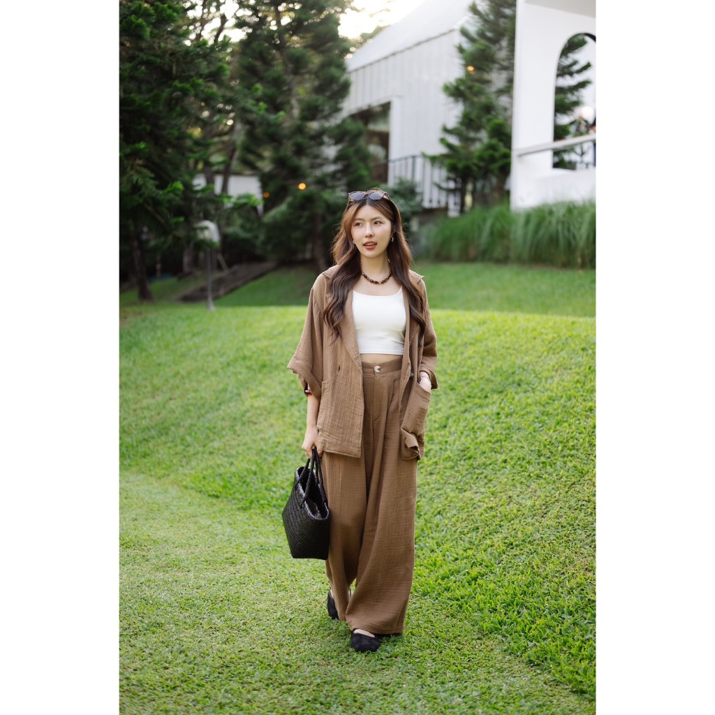 Khong khwan ของขัวญ กางเกงขายาวสาลู3ชั้น