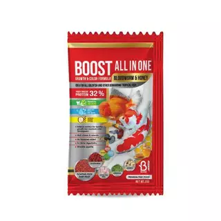 BOOST ALL IN ONE Bloodworm & Honey อาหารปลาผสมหนอนแดงและน้ำผึ้ง (เม็ดลอย) สำหรับปลาสวยงามทั่วไป