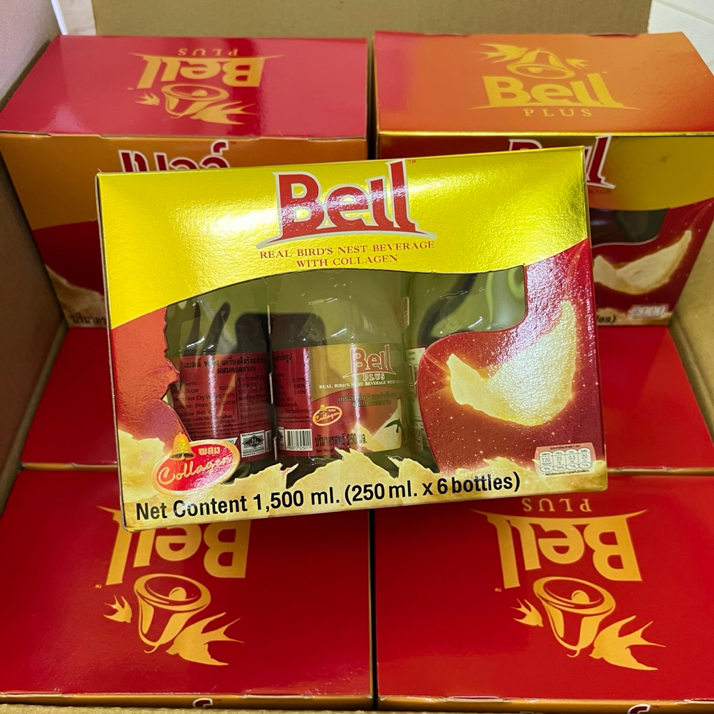 6 ขวด สุดคุ้ม รังนก เบลล์ Beverage bell bird's nest เครื่องดื่ม อร่อย ขวดใหญ่ ได้เยอะมาก 250มล ฝาแดง