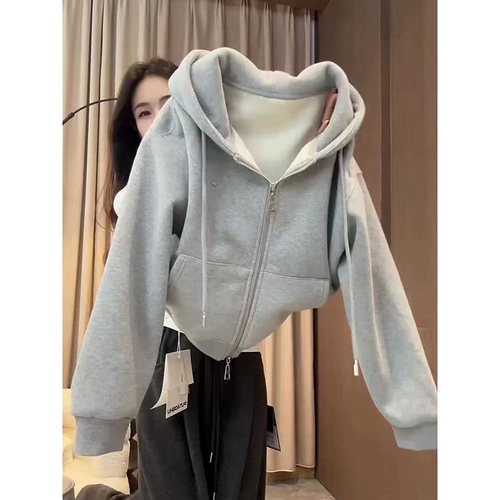 UM Shop เสื้อสเวตเตอร์ แจ็กเก็ต สไตล์ขี้เกียจ มาใหม่ สำหรับฤดู ใบไม้ร่วงและฤดูหนาว คาร์ดิแกนซิป อเนกประสงค์ สไตล์ดาราอิน