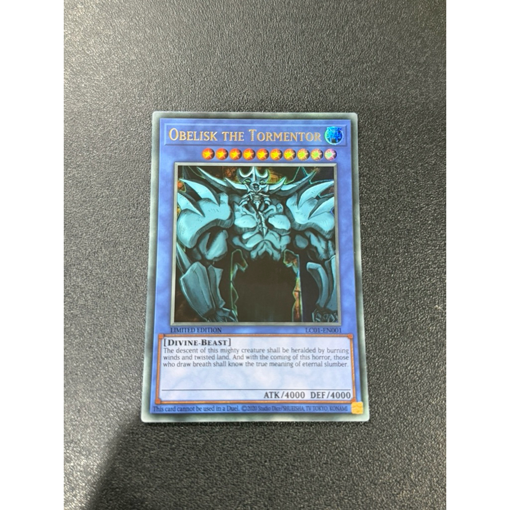 การ์ด Yugioh การ์ด Obelisk สีฟ้า ของแท้ 100% รหัส LC01-EN001 ระดับ Ultra Rare UR การ์ดโอเบริสก์ อัลต