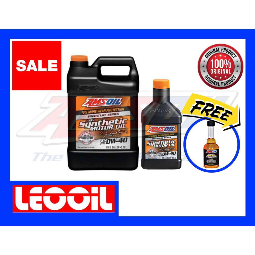 Amsoil Signature Series SAE 0w-40 น้ำมันเครื่องสังเคราะห์แท้ 100% เกรดไฮเอนด์ ค่าความหนืด 0w 40 (0w4