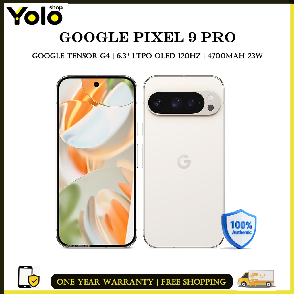 Google Pixel 9 Pro 6.3 inches OLE 120Hz 4700 mAh 27W wired Google Tensor G4 16GB RAM NFC IP68 50 MP