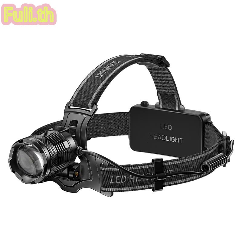 ไฟคาดหัว LED TD8018, ไฟคาดหัว P100, สว่างมาก, 3 โหมด, ซูมได้, ชาร์จด้วย Type-C, กันน้ำ/ตั้งแคมป์/ล่า