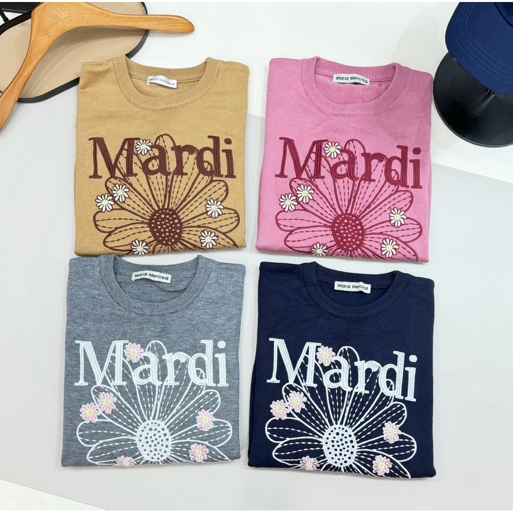 MDS26_mardi sweater ไหมพรม ปักโลโก้ดอกไม้