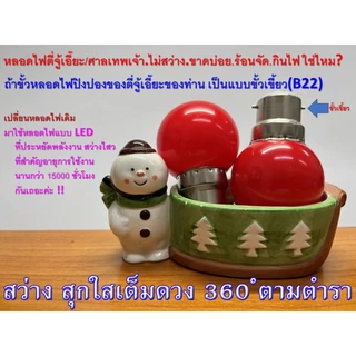 หลอดไฟปิงปอง LED สีแดง 3 Watt ขั้วเขี้ยวหรือขั้วเกลียว สำหรับตี่จู้เอี๊ยะ ศาลเทพเจ้า ศาลเจ้าที่ **กดสั่งตามขั้วให้ถูก**