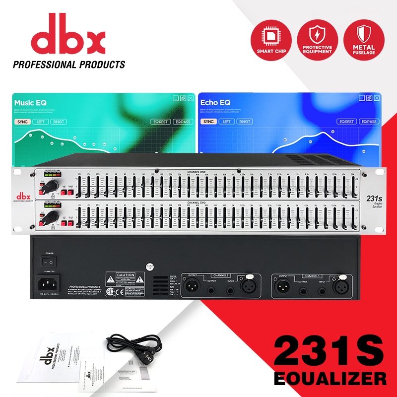 DBX 231S Professional Digital Equalizer พร้อมฟังก์ชั่นลดเสียงรบกวน, การปรับประสิทธิภาพ Dual Channel 