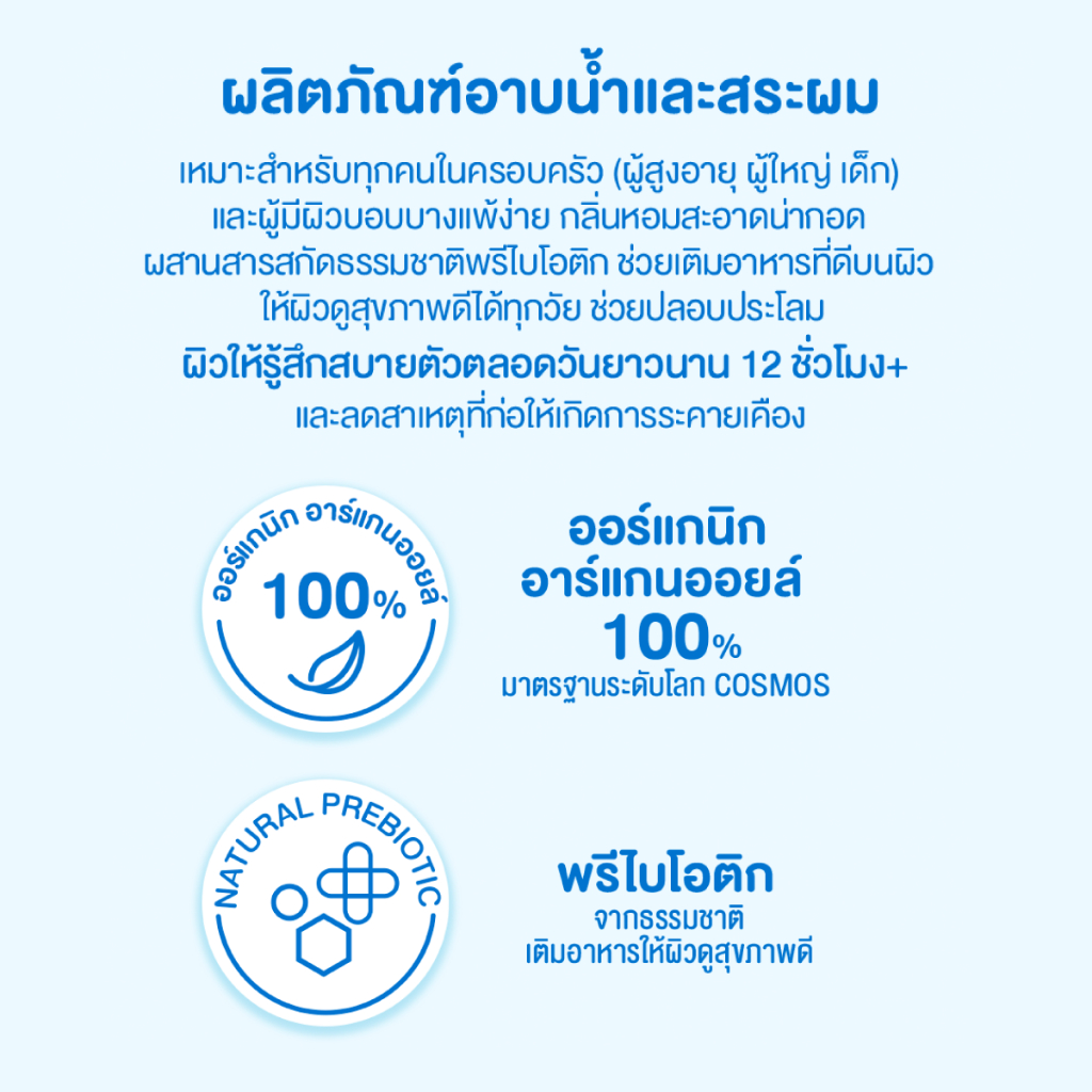 [ใหม่]เบบี้มายด์ สบู่เหลวอาบและสระ พรีไบโอติก ออร์แกนิก 380มล x2 /Babi Mild Bath Prebiotic 380ml x2 - รูปที่ 3