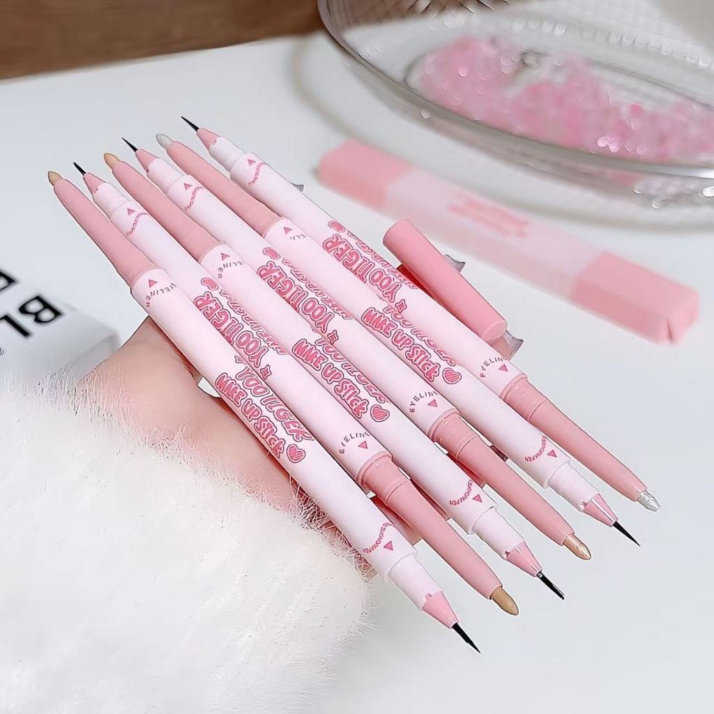 อายไลเนอร์ ไฮไลท์ดวงตาแบบ เติมดอลลี่อาย อายแชโดว์ ไฮไลท์ อายไลน์เนอร์ แบบสองหัว กันน้ำและเหงื่อ ติดทน - รูปที่ 6