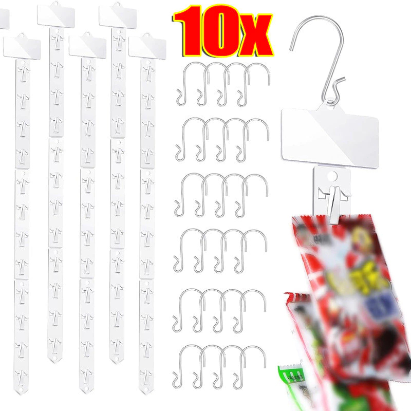 Yuanta แถบพลาสติกสําหรับแขวนขนมขบเคี้ยว 1.3 MM 12 ตะขอ Supermarket hook