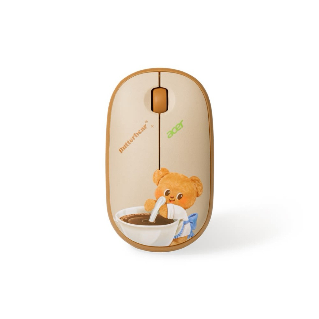 พร้อมส่ง สี I love chocolate เช็คwการ์ด ไม่แกะสินค้า Acer x Butterbear เมาส์ไร้สาย Wireless Mouse AM