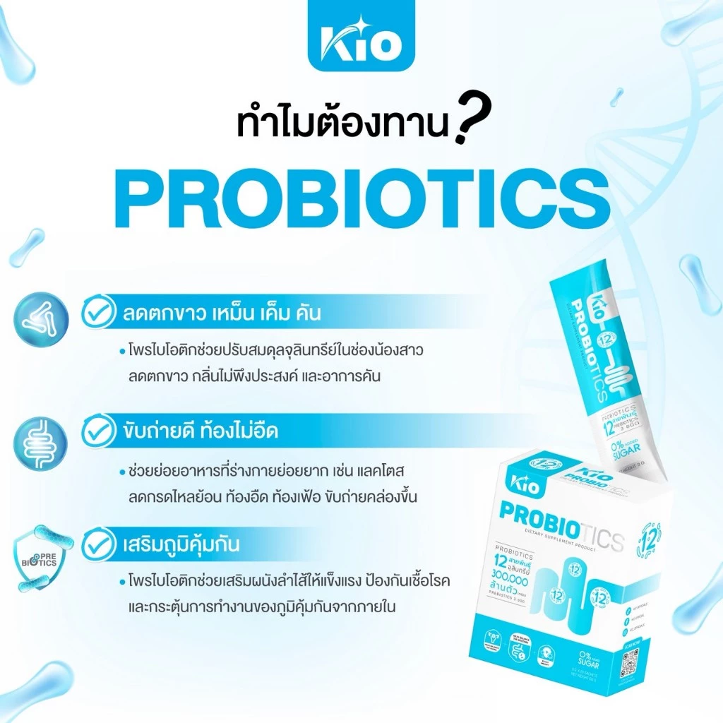 [ 4 แถม 1 ]  KIO Probiotic (หลักบริษัท) ผลิตภัณฑ์อาหารเสริม Pro + Prebiotic ซินไบโอติก PB5 thumbnail 3