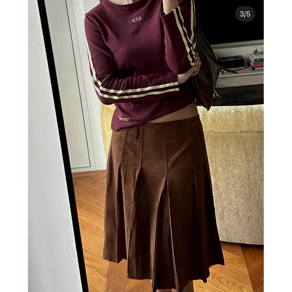 เสื้อแขนยาวสีเบอกันดี้ RBGF , Girlfriend comfort